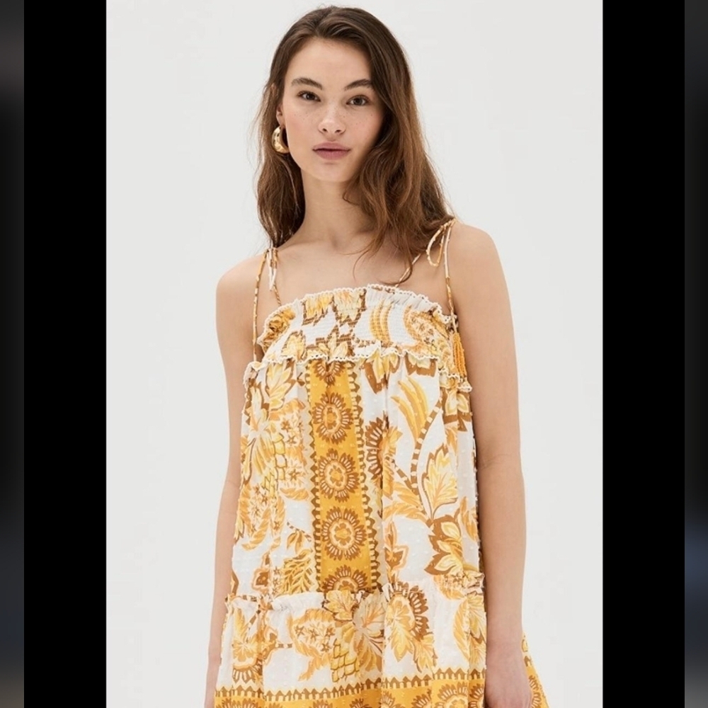 Jessica Simpson Yellow and White Floral Top